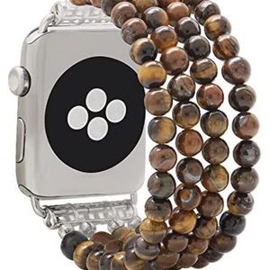 Womens beaded Tigers eye Apple iwatch band 42/44mm